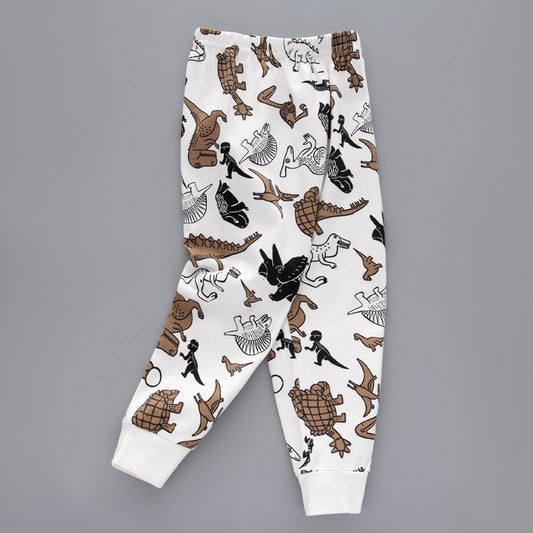 Kids Classic Animal Print Sweatpants - White, Navy