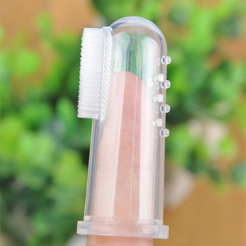 Soft Rubber Non-Toxic Tooth  Care Brush for Newborns - Pink, White, Blue
