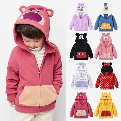 Warm Soft Zip Jacket for Girls and Boys from 2 to 7 Years - Coffee