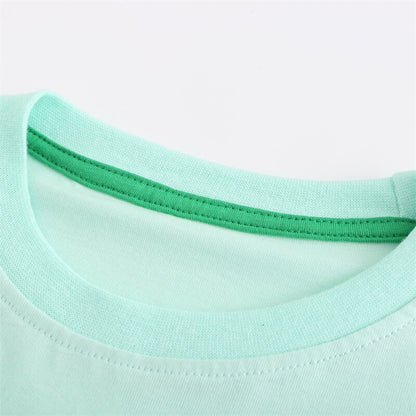 Summer Baby Boys Dinosaurs Print Clothing Cotton Set of 2 Pcs, Top + Shorts - Light Green