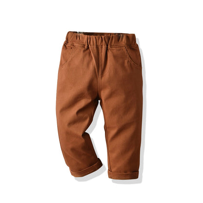 Boys Cotton Casual Cargo Pants - Khaki, Grey, Stone, Green, Orange, Brown, Navy, Bordeaux