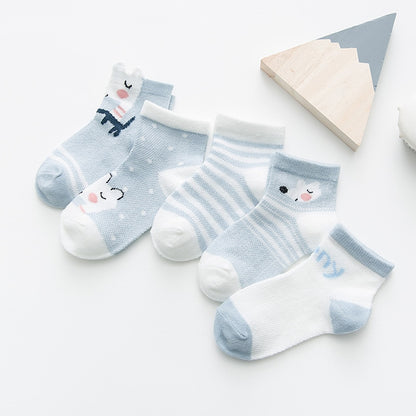 5Pairs/lot 0-2Y Infant Baby Socks Baby Socks for Girls Cotton Mesh Cute Newborn Boy Toddler Socks Baby Clothes Accessories.