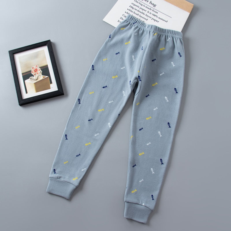 Boys Girls Classic Cartoon Print Sweatpants - Yellow, Stripes, Grey