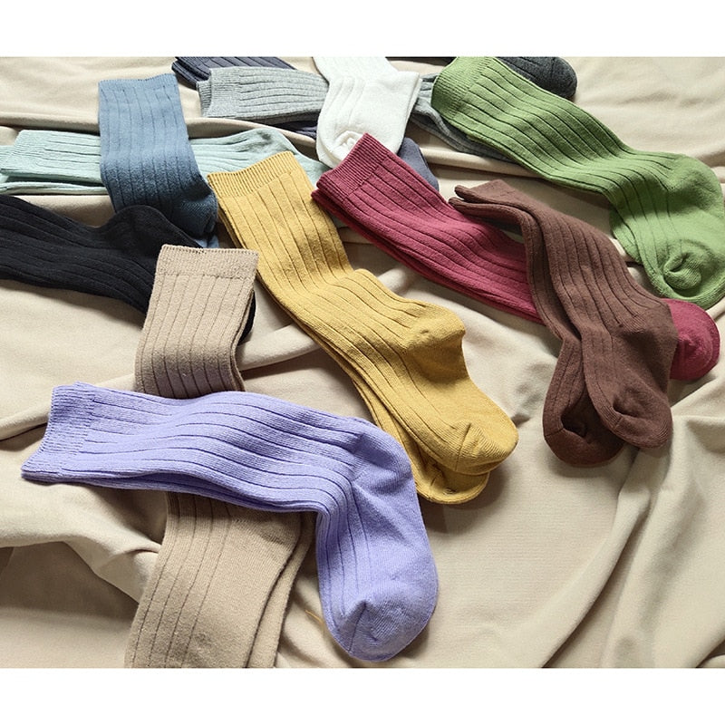 Cotton Breathable Soft Solid Colour Stockings for Baby Boys and Girls - 18 Colours