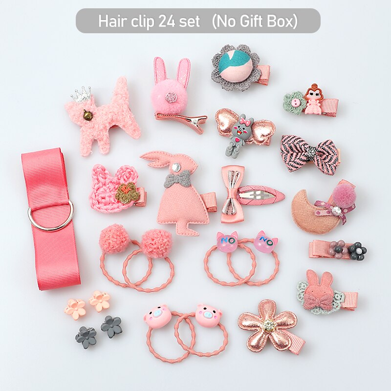 24 Piece Girls Hair Accessories Bows, Flowers, Animals.