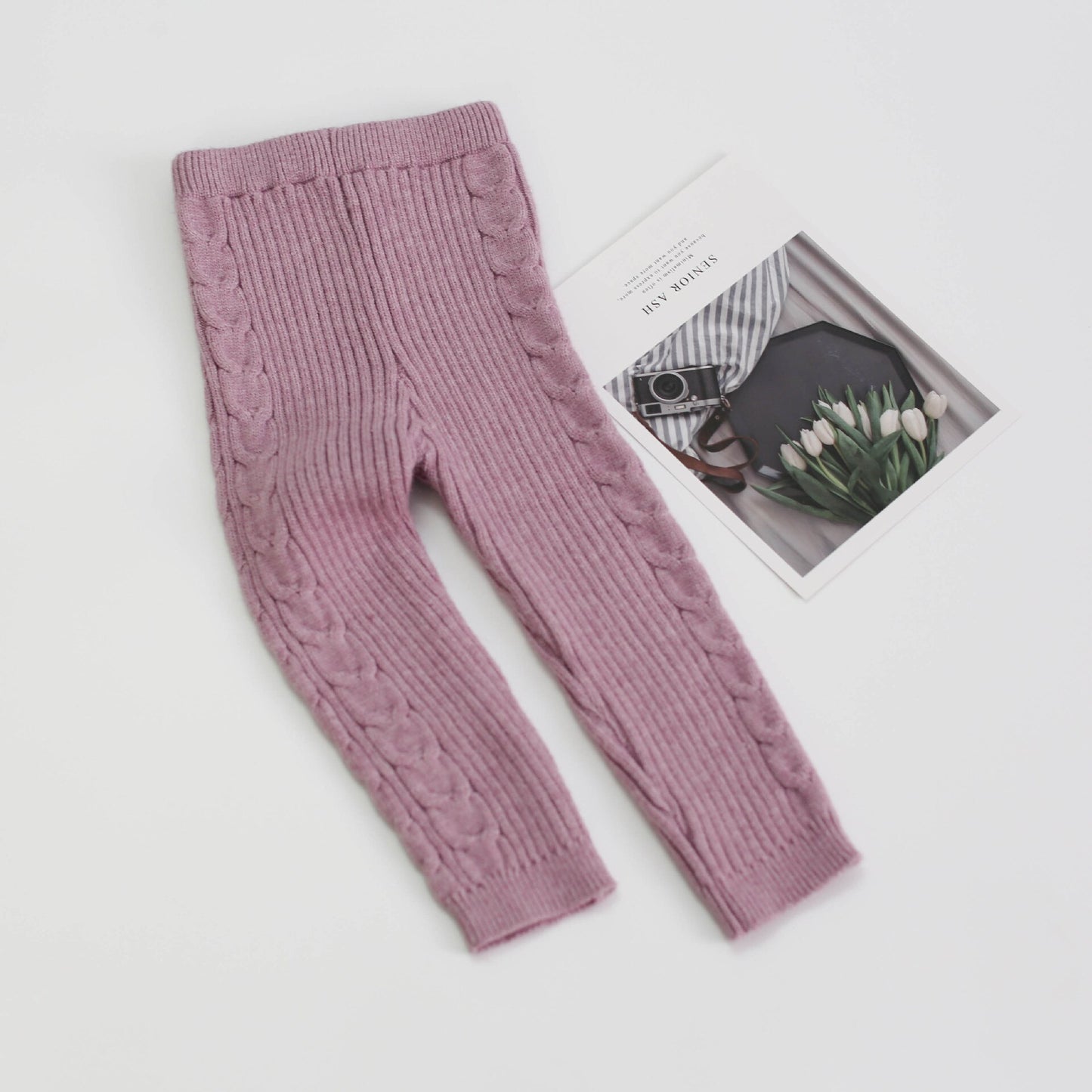 Knitted Baby Boys Girls Clothing Set, Sweater + Pants - Purple.