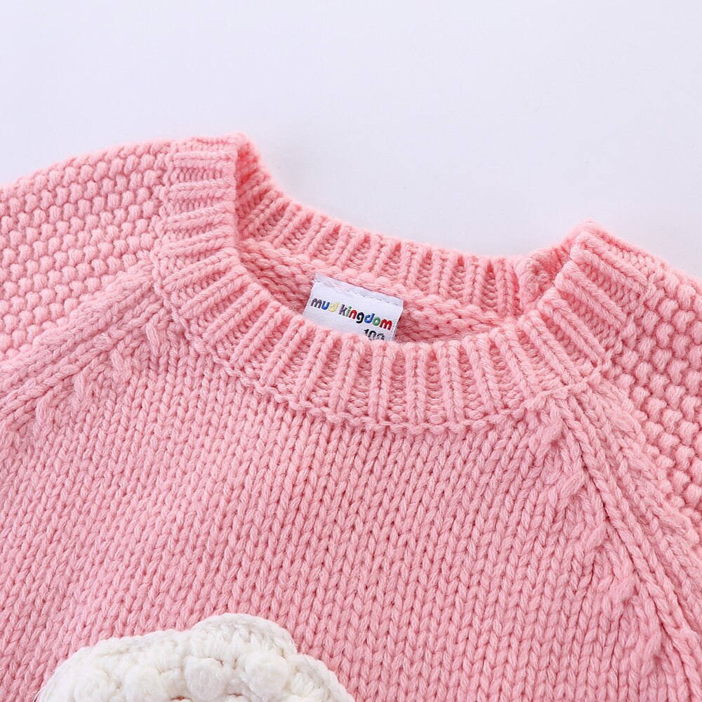 Children's Colourful Cloud and Rains Knitted Pullover - Pink, Red, Navy Blue, Grey.