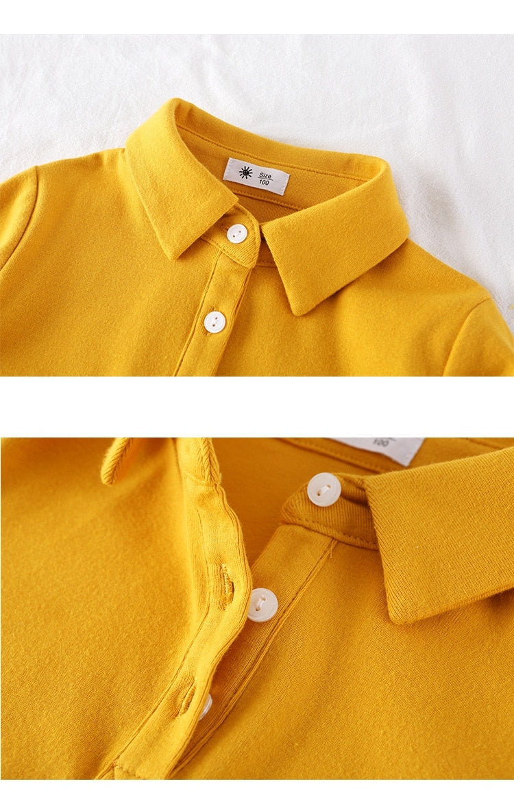 Baby Boys Cotton Polo Shirt - Grey, Yellow.