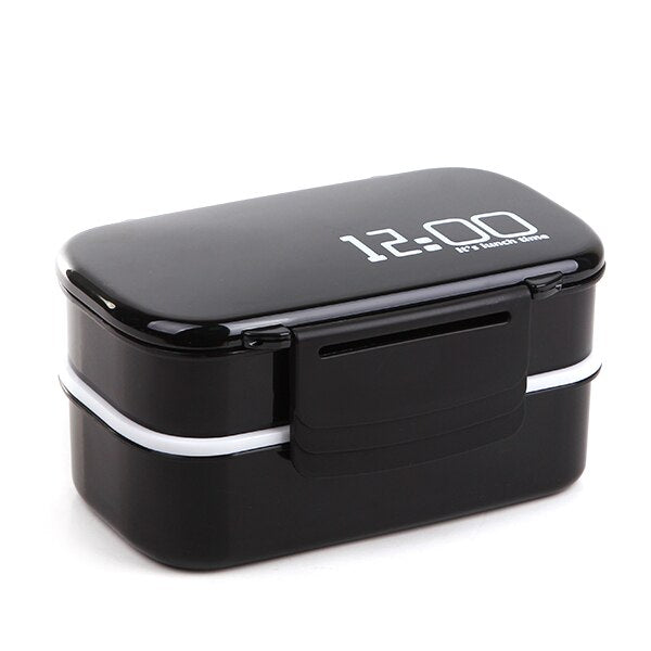 Large Capacity 1400ml Double Layer Plastic BPA Free Food Lunch Box.