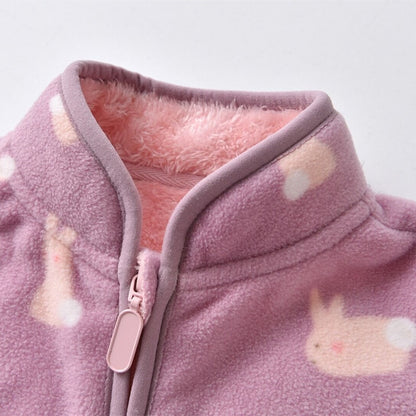 Warm Soft Fleece Jackets and Sweatshirts for Little Girls - Purple