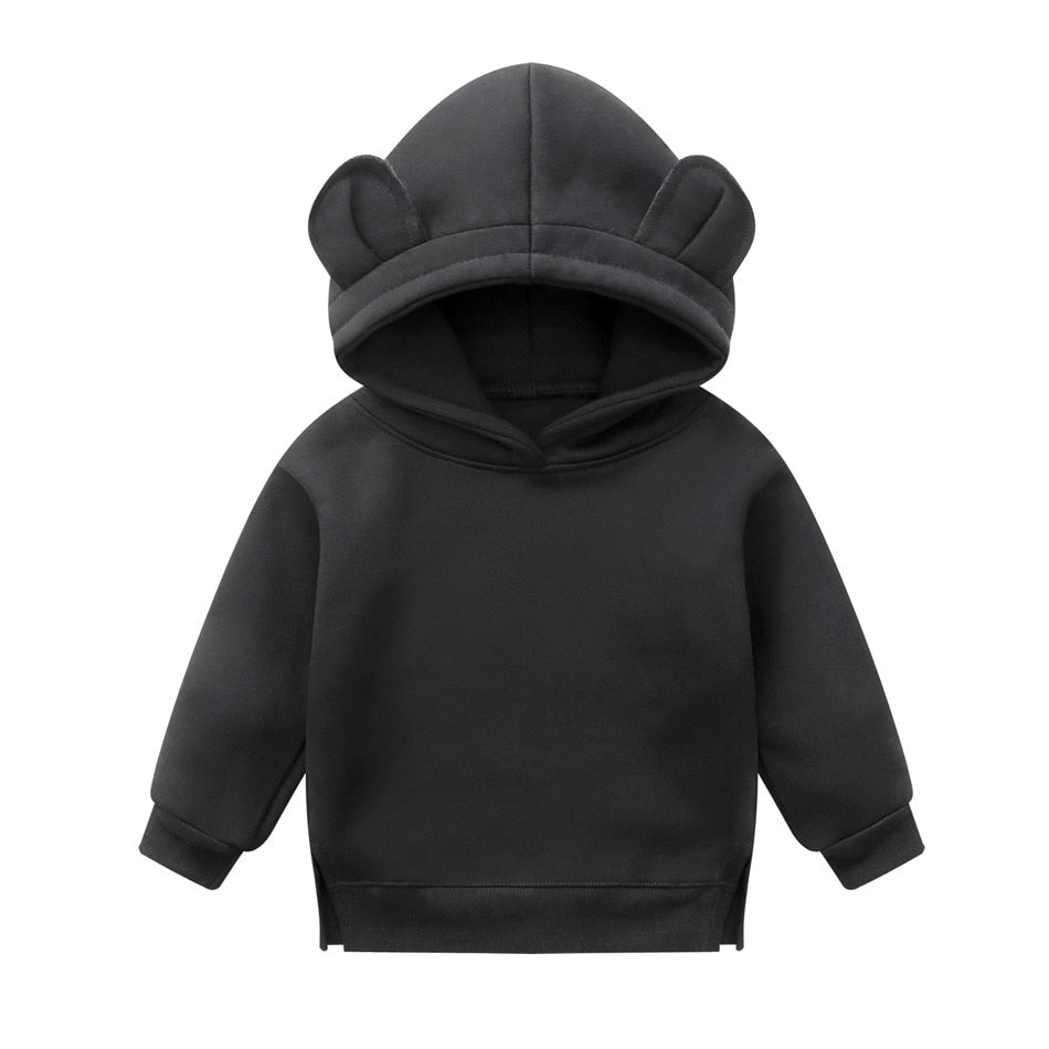 Orangemom Fleece Hooded Sweatshirt for Baby Boys and Girls - Black.