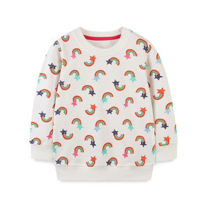 Zeebread New Arrival Rainbow Star Kids Sweatshirts Autumn Spring Kids Clothes Long Sleeve Baby Hooded Sport Shirts Children&#39;s.