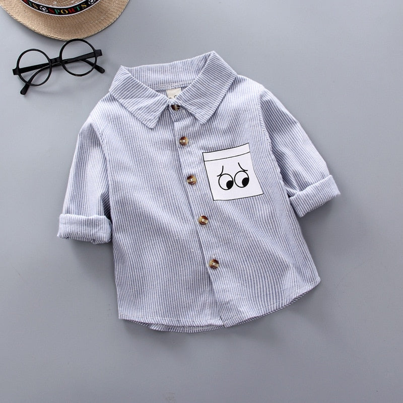 Baby Boys Thin Long Sleeve Cotton Check Shirts - Blue, Red.
