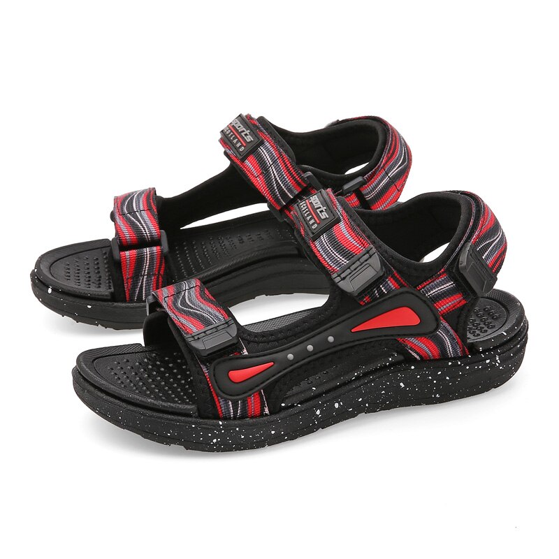 Boys Summer Breathable Non-slip Wear-resistant Mesh Sandals - Blue, Red, White.