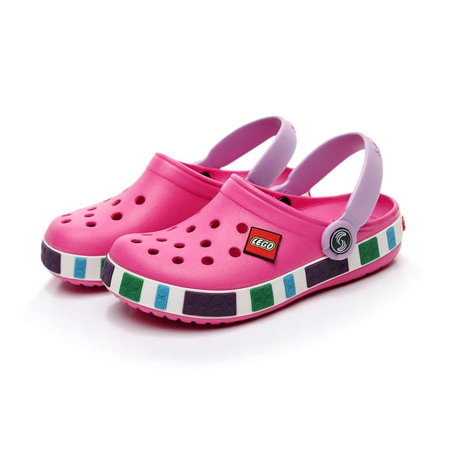 Children's Non-slip Breathable Flat Summer Outdoor Shoes - Green, Blue, Pink.