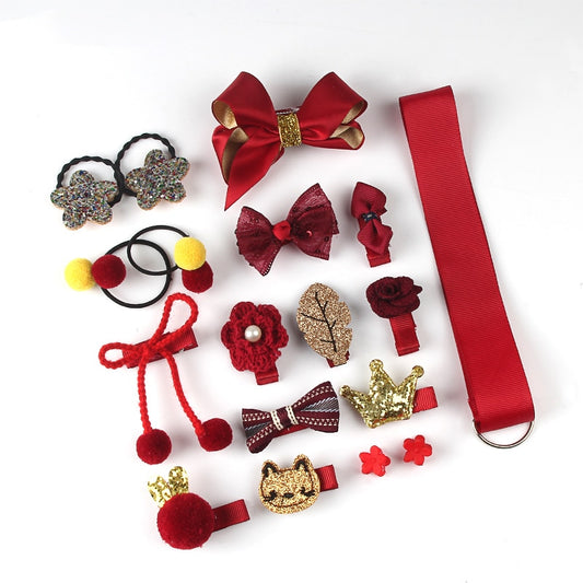 Hair Clip Set For Girls - Animals, Bows, Flowers, 18 pcs.