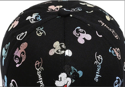 Disney Mickey Minnie Embroidery Baseball Cotton Cap - Black, Pink, White, Beige