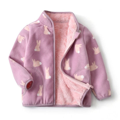 Warm Soft Fleece Jackets and Sweatshirts for Little Girls - Purple