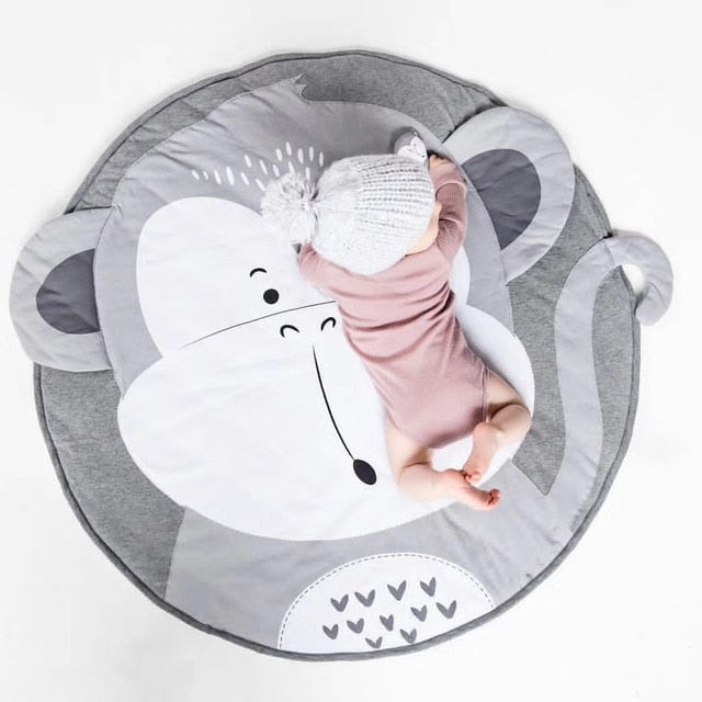 Newborn Infant Crawling Pad with Animal Print - Monkey, Cat, Unicorn, Hare.