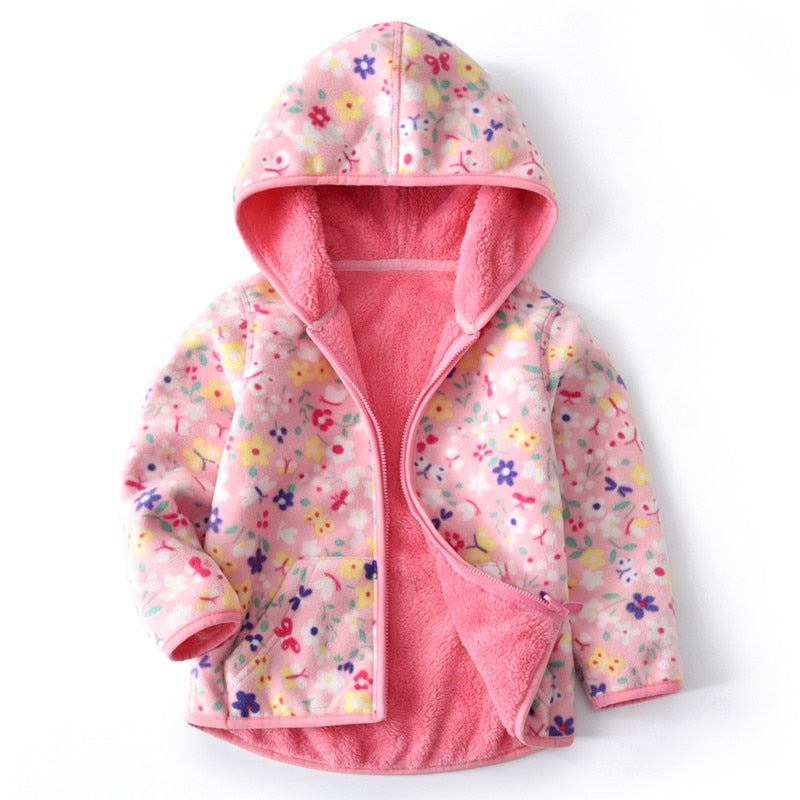 Warm Soft Fleece Jackets for Girls and Boys - Grey, Pink, Navy