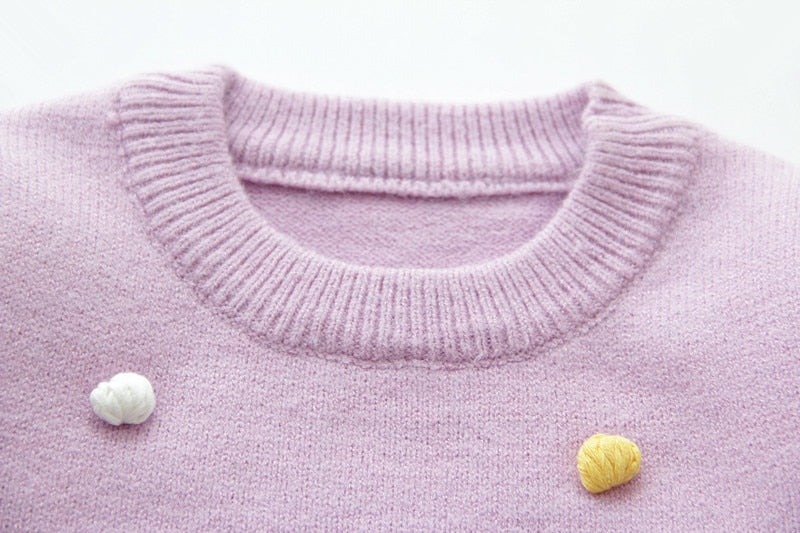 New Fashion Girls Knitted Sweater - Violet, Red.