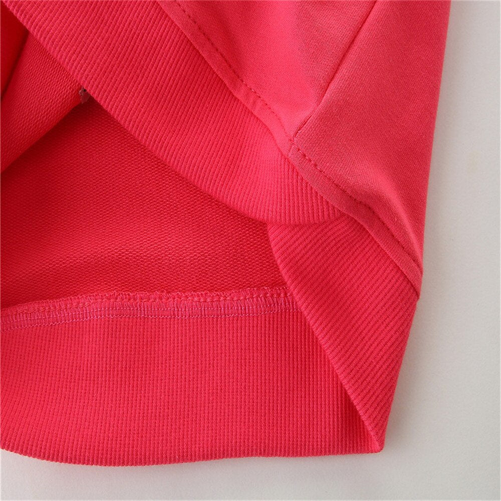 Children's Embroidered Cartoon Bunny Long Sleeve Cotton Sweatshirt - Hot Pink.