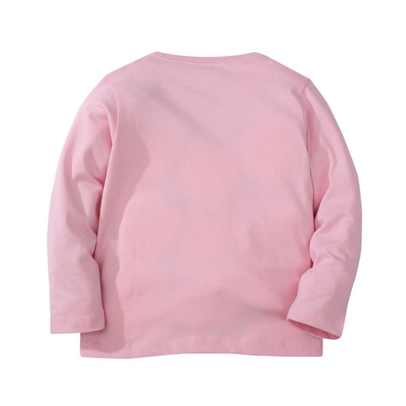 Girls "My Funny Forest Friends" Long Sleeve Cotton Top - Pink.