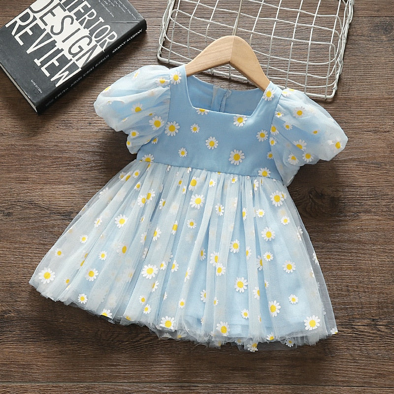 Baby Girls Summer Princess Tutu Dress - Blue.