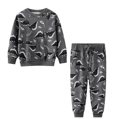 New Arrival Boys Girls Cartoon Animals Print Fashion Cotton Sport Outfit.