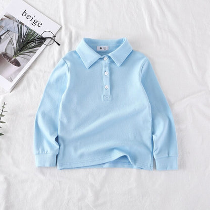 Baby Boys Cotton Polo Shirt - White, Sky Blue, Blue.