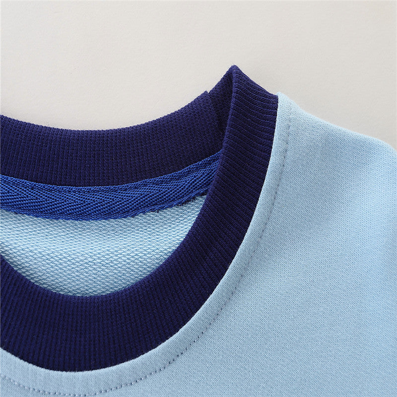 Boys Sharks Print Cotton Sweatshirts - Blue