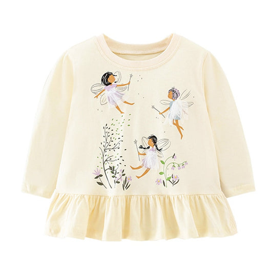 Baby Girls Cotton Soft Comfortable Long Sleeve T-shirt - Yellow