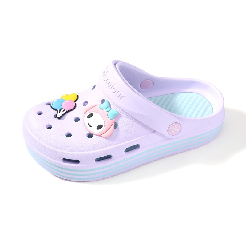 Summer Beach Waterproof Clogs on the Platform for Girls and Boys - Pink, Purple, White, Beige