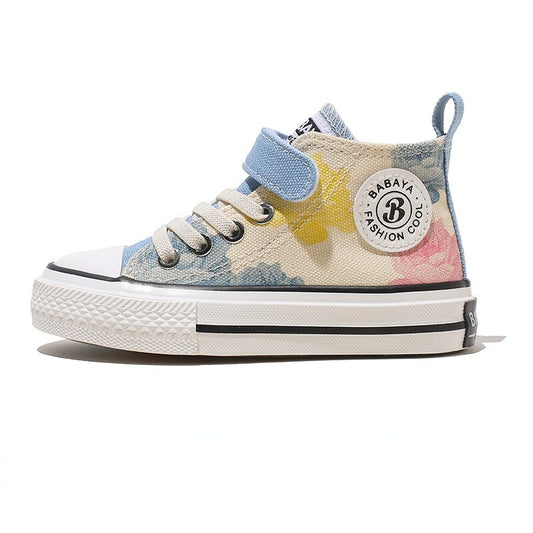 Children's High Canvas Casual Breathable Sneakers - Blue.