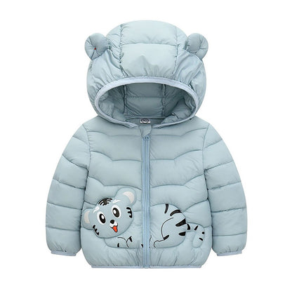 Warm Lightweight Cotton Quilted Children's Jackets with a Hood with Cute Designs from 2 to 6 Years