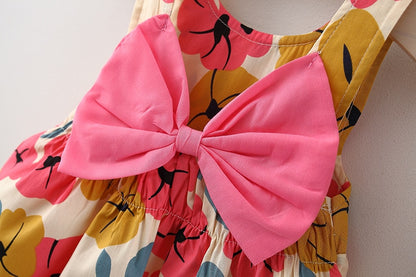 2022 Summer Baby Girls Cute Plaid Dress With Hat - Pink, Orange, Blue.