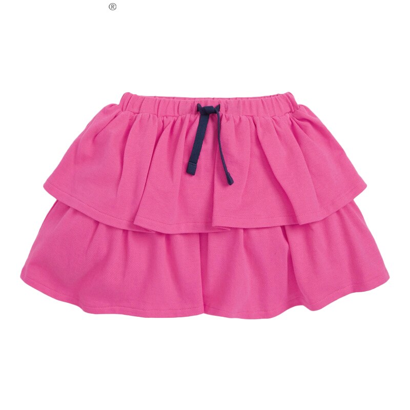 Girls Cute Ruffle Sleeve Solid Cotton Set of Tank Top and Skirt - Hot Pink.