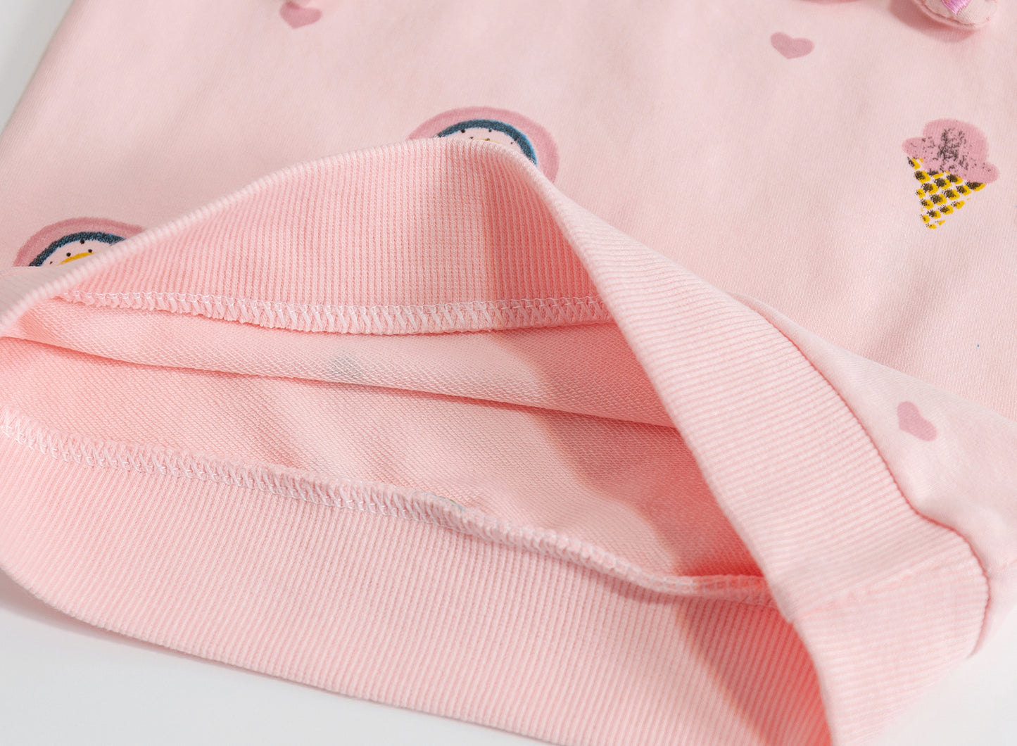 Baby Girls Long Sleeve Cartoon Cotton Sweatshirt - White, Pink
