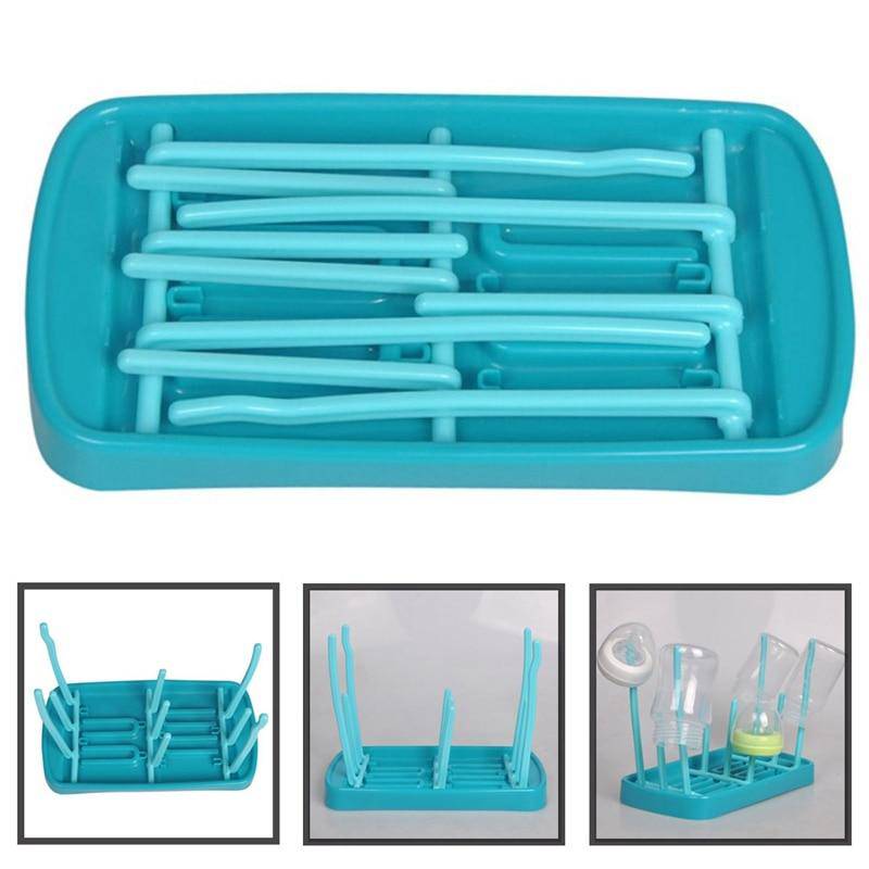 New baby bottle drying rack, baby bottle drain rack, blue and pink