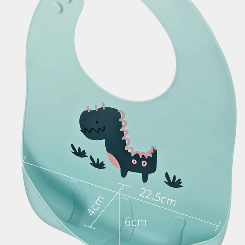 Baby Waterproof Soft Silicone Feeding Adjustable Bib.