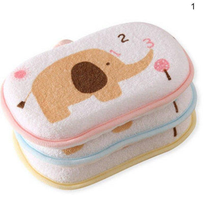 Cute Newborn Baby Shower Bath Sponge Infant Cotton Body.