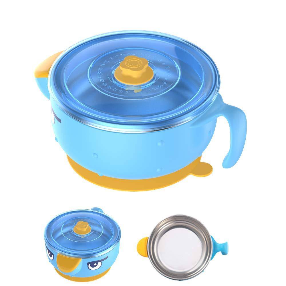 Best Feeding Bowl with Suction Base Stainless Steel 300ml Non-spill Insulated.
