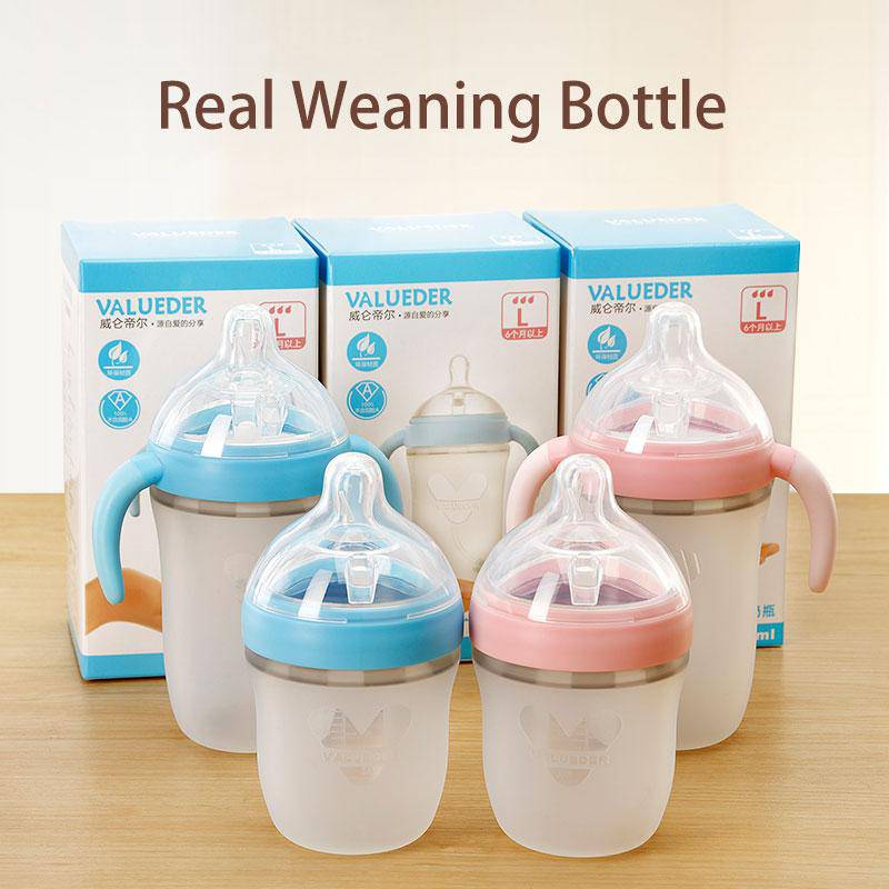 VALUEDER Baby Wide-Neck Soft Silicone Feeding Bottle 240ml.