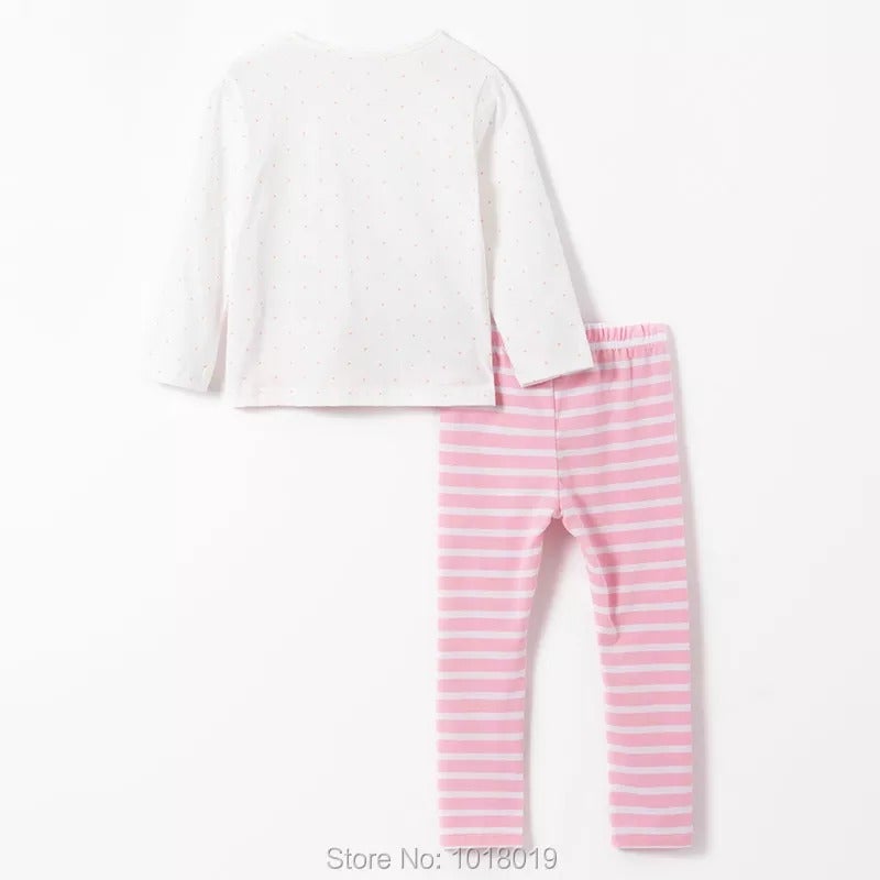 Girls 100% Cotton Knitted Long Sleeve Outfit.
