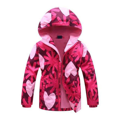 Windbreaker Polar Fleece Windproof Jacket - Red Pink.