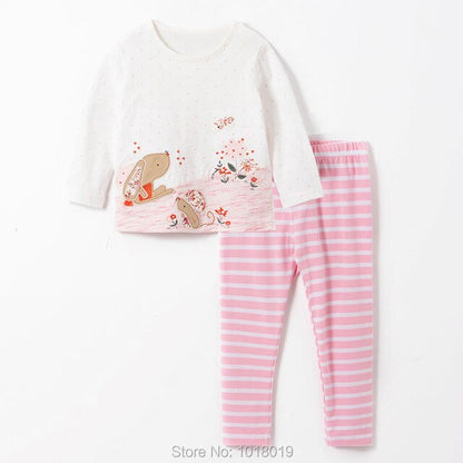 Girls 100% Cotton Knitted Long Sleeve Outfit.